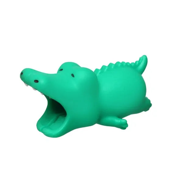 Silicone animal-shaped cable protector for Apple iPhone lightning charging cable.