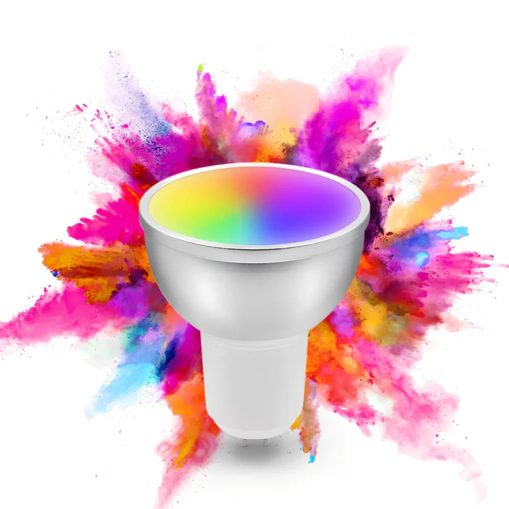 WiFi smart LED bulb with aluminium housing measuring 50mm diameter by 58mm height