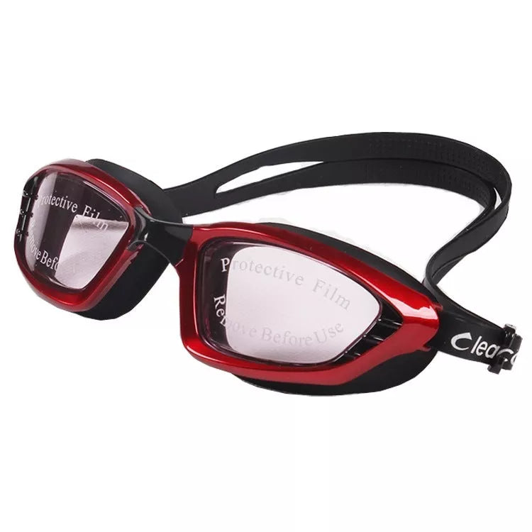 Adjustable waterproof swimming glasses with UV and fog protection in multiple colors
