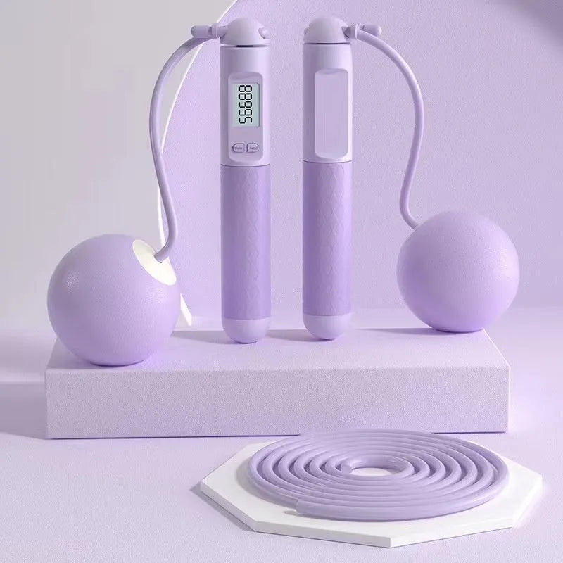 Fitness skipping rope with ball bearing mechanism and ABS plastic handles in adjustable 1.5m length