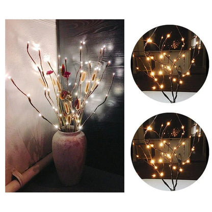 Elegant Twig Lights with 20 LED bulbs, perfect for decorating any space with a warm, enchanting ambiance