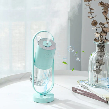 Compact desktop humidifier with starry projection feature, designed to improve air moisture and create a relaxing ambiance.