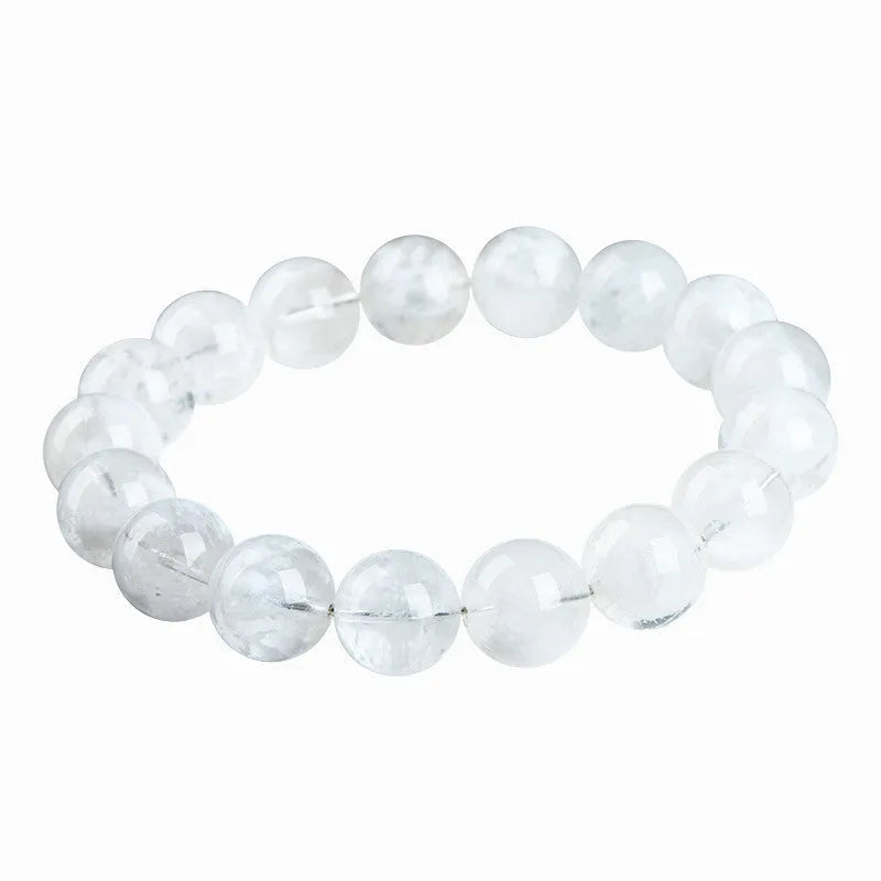 Natural blizzard snowflake round beads women's crystal bracelet with geometry shape and grinding treatment