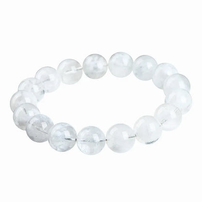 Natural blizzard snowflake round beads women's crystal bracelet with geometry shape and grinding treatment