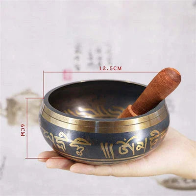 Harmonious Tibetan Singing Bowl - Copper Meditation Bowl with Vibrant, Soothing Tone