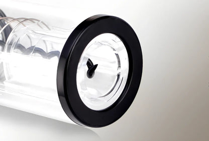 Black electric wine bottle opener with automatic cork removal and integrated foil cutter