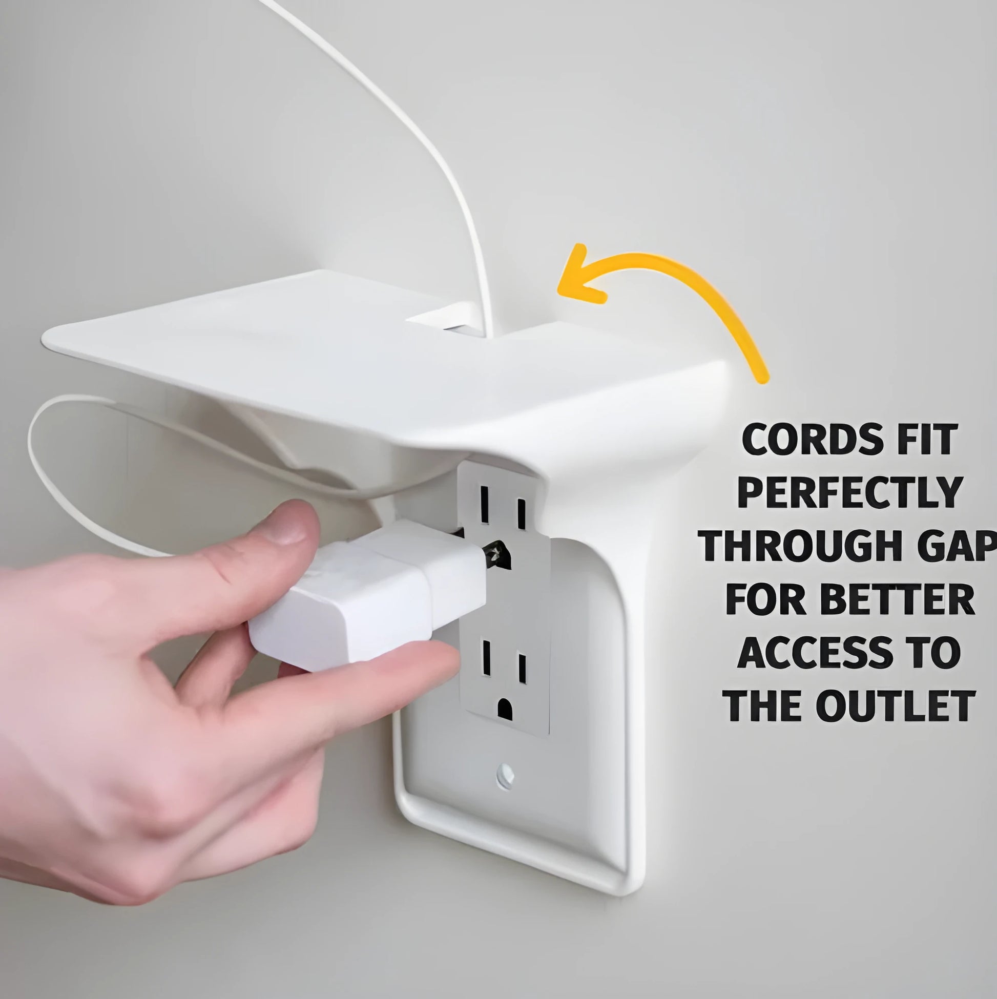 White plastic socket organiser rack with multiple posts for holding chrome sockets, shown on a workbench.