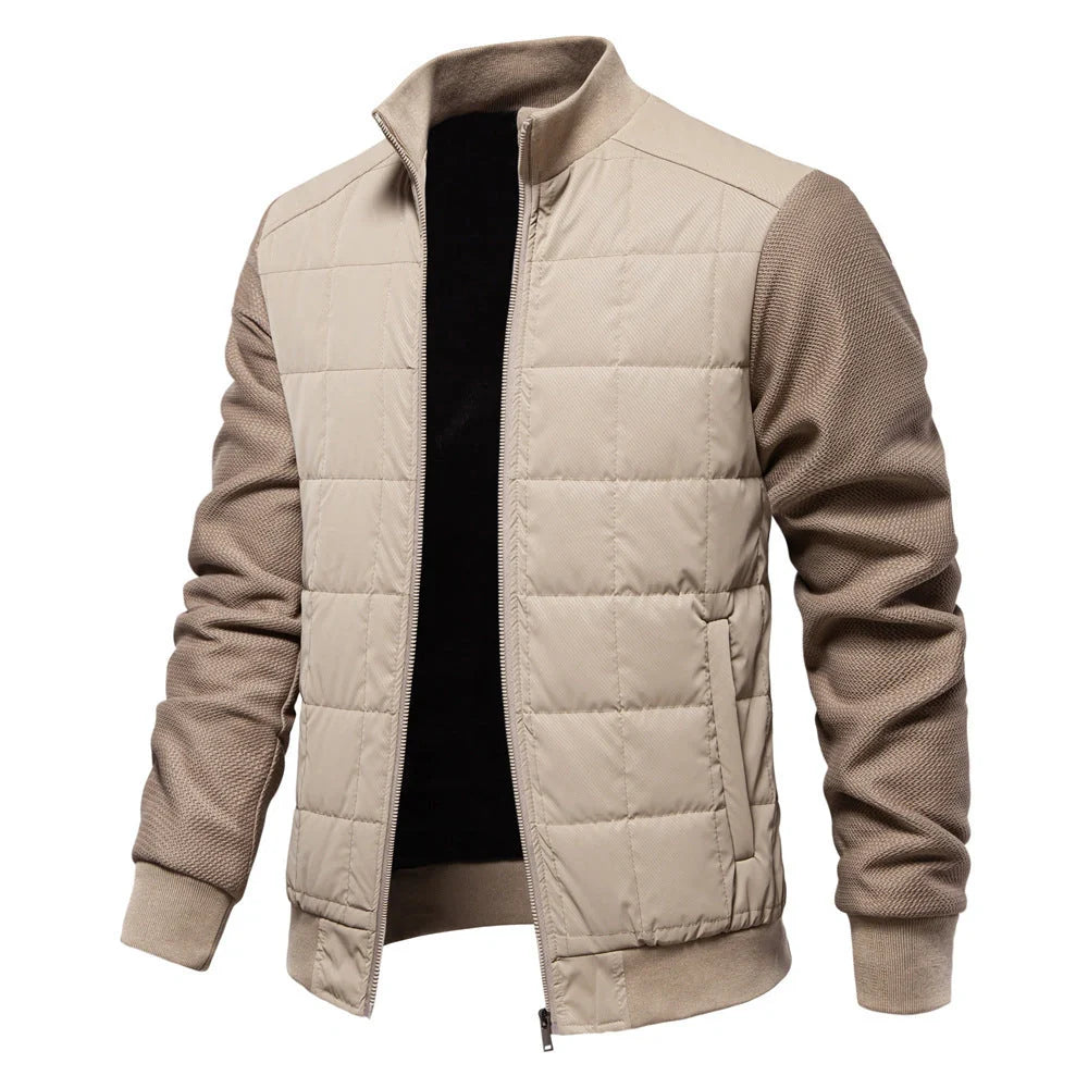 Men's stylish winter stand collar zipper jacket in various colors