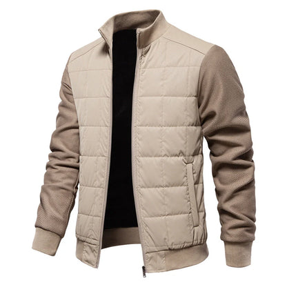 Men's stylish winter stand collar zipper jacket in various colors