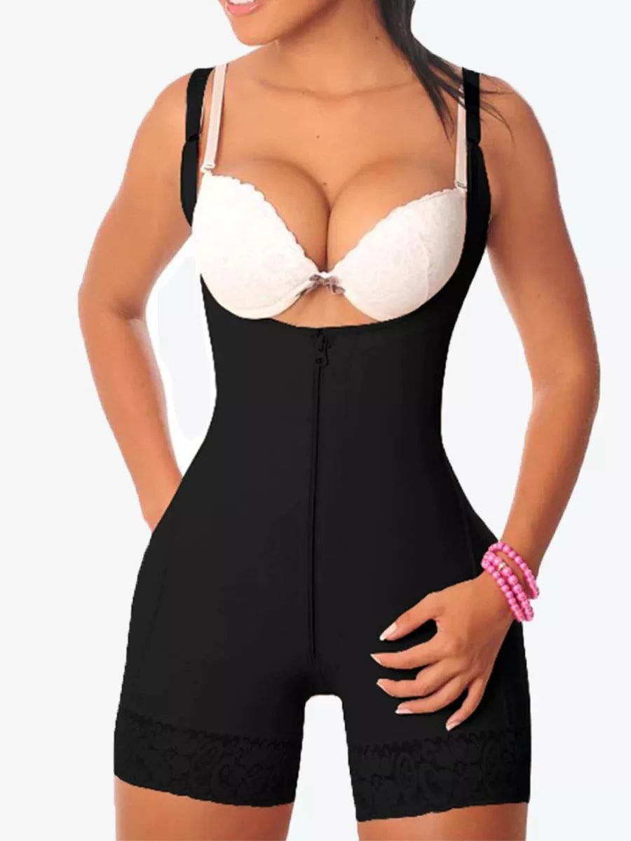 Shaping Butt Lifter Bodysuit in black with adjustable straps for enhanced silhouette