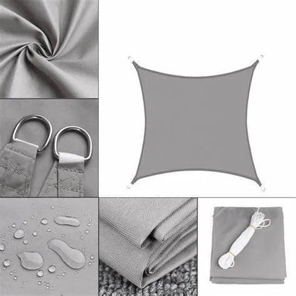 Blue curved square UV protection shade sail measuring 3m by 4m
