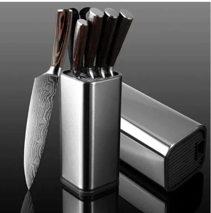 Stainless steel kitchen tool holder with detachable bottom for knives and utensils