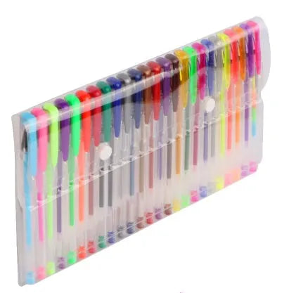 Pack of colour gel pens with 2.2mm large inner diameter for smooth writing, shown in bulk quantity.