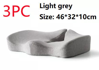 Memory foam seat cushion with non-slip bottom for office and car use