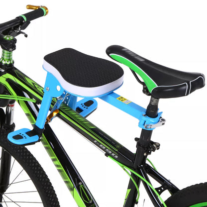 Bicycle child seat with quick release mechanism and foldable pedal
