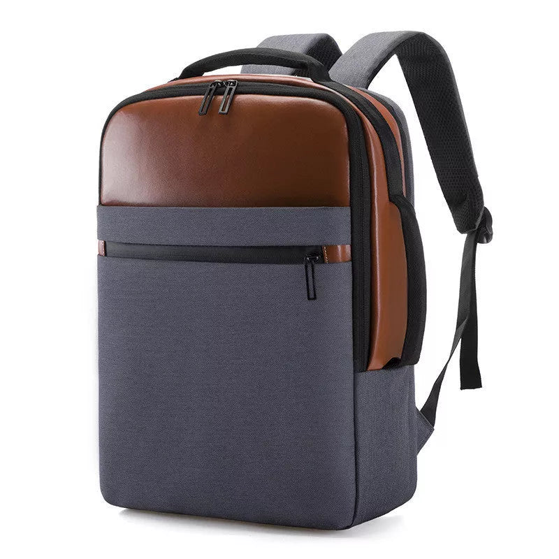 Multi-functional leisure computer bag in copper, blue, and black with large capacity for 15.6-inch laptops