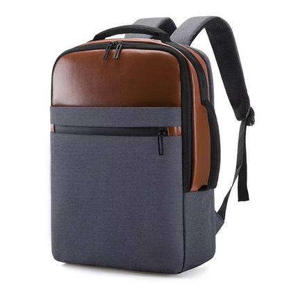 Multi-functional leisure computer bag in copper, blue, and black with large capacity for 15.6-inch laptops