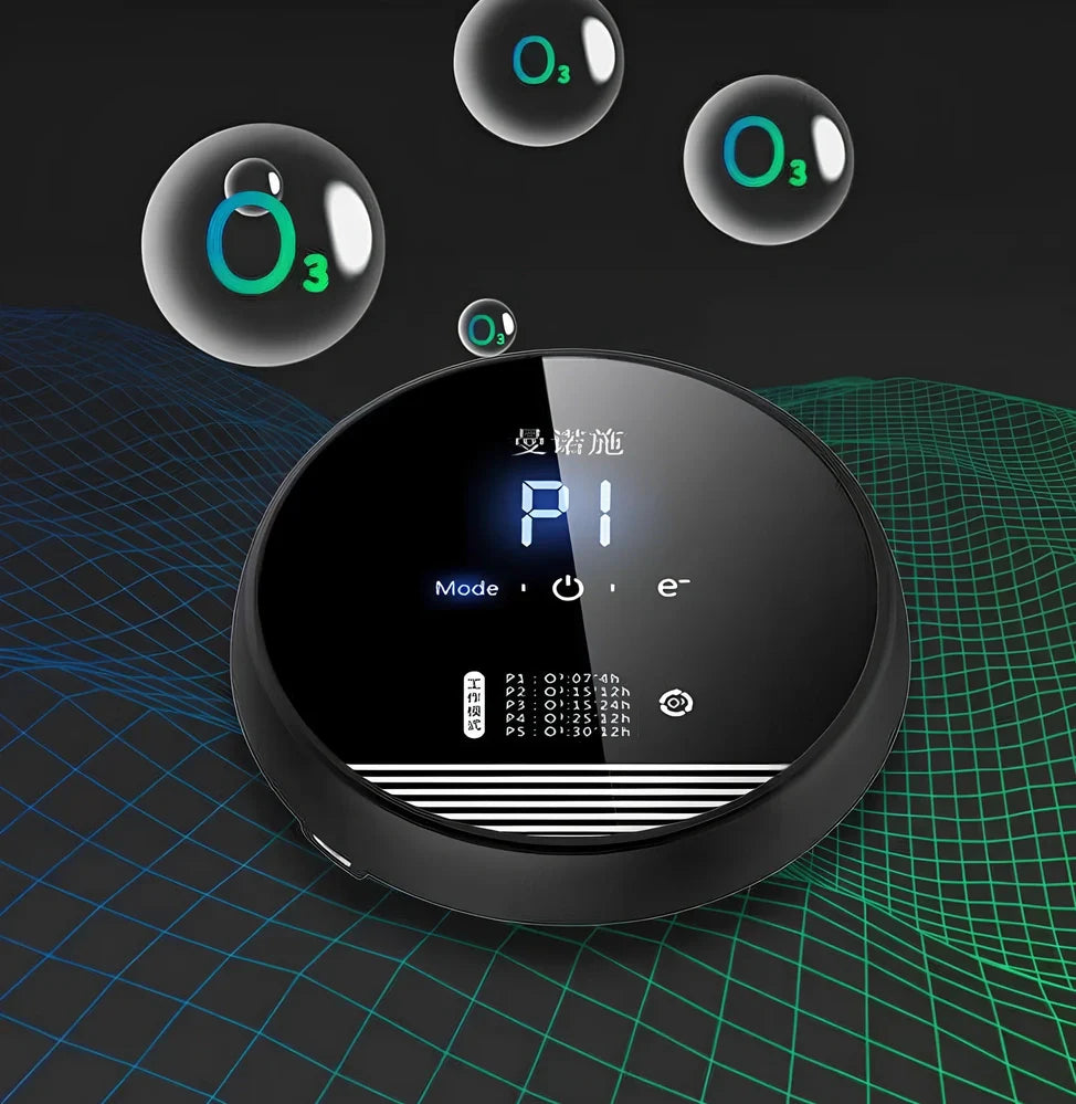 Black bedroom air purifier with touch control panel and compact design for home use