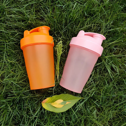 400ml sport shaker bottle with screw cap in multiple colour options showing 16.5cm height