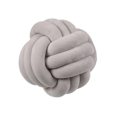 Knotted Plush Ball Design Round Throw Pillow in various colors and sizes