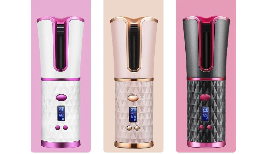 Multifunctional Automatic Wireless Curling Iron with LCD display and cordless design