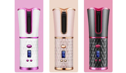 Multifunctional Automatic Wireless Curling Iron with LCD display and cordless design