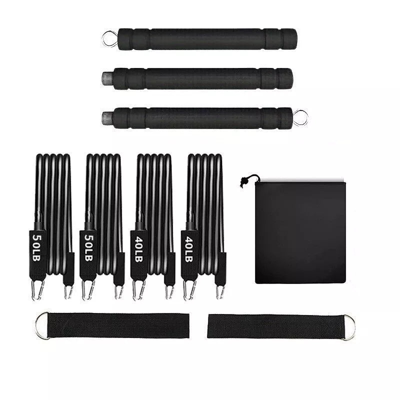 Home Yoga Pull Back Trainer in black, purple, and pink, 40cm metal foam fitness tool