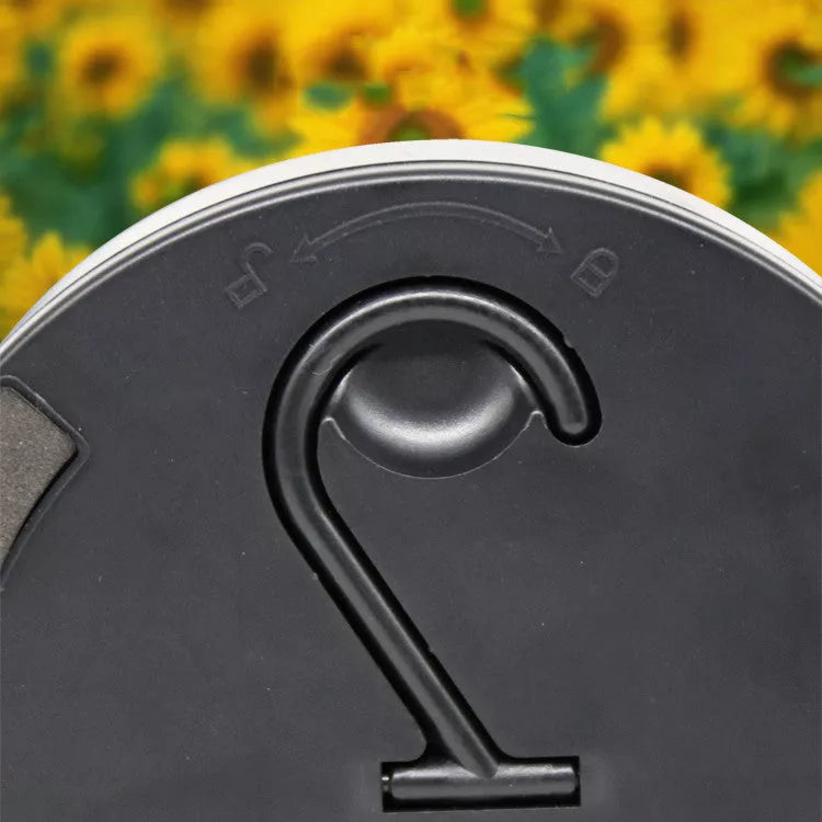 Black Tent LED fan light with adjustable settings for camping comfort