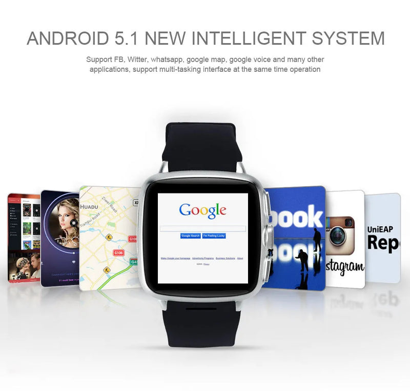 Z01smart watch with 1.54-inch HD capacitive screen and 600mAh battery capacity, offering compatibility with Android platforms and a 500W pixel camera for clear visuals and extended usage.