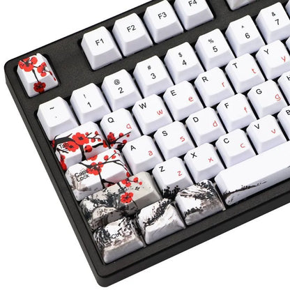 PBT Wangjiang Plum blossom mechanical keyboard keycap set with 109 keys at OEM height