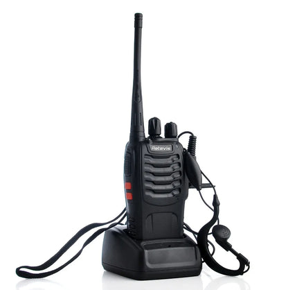 H777 black civil walkie talkie with antenna, 60x33x115mm UHF 400-470MHz two way radio