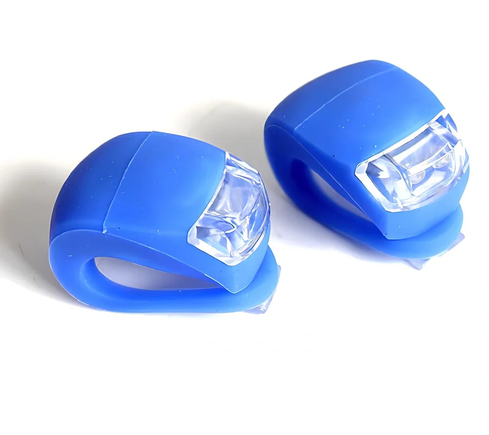 LED bike safety light with clip-on design and silicone body in multiple colours