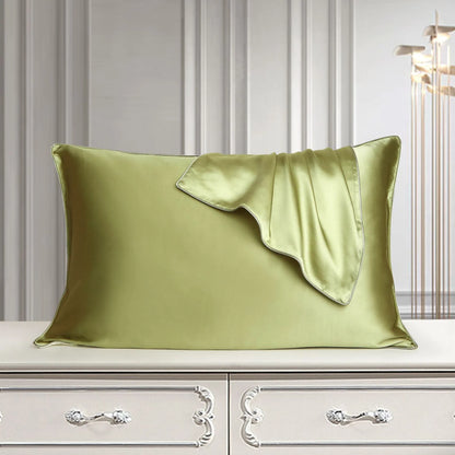 Mulberry silk pillowcase 48x74cm in palace luxury style with inlaid rope weave texture.