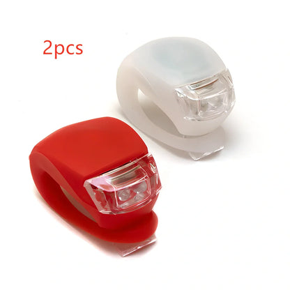 LED bike safety light with clip-on design and silicone body in multiple colours
