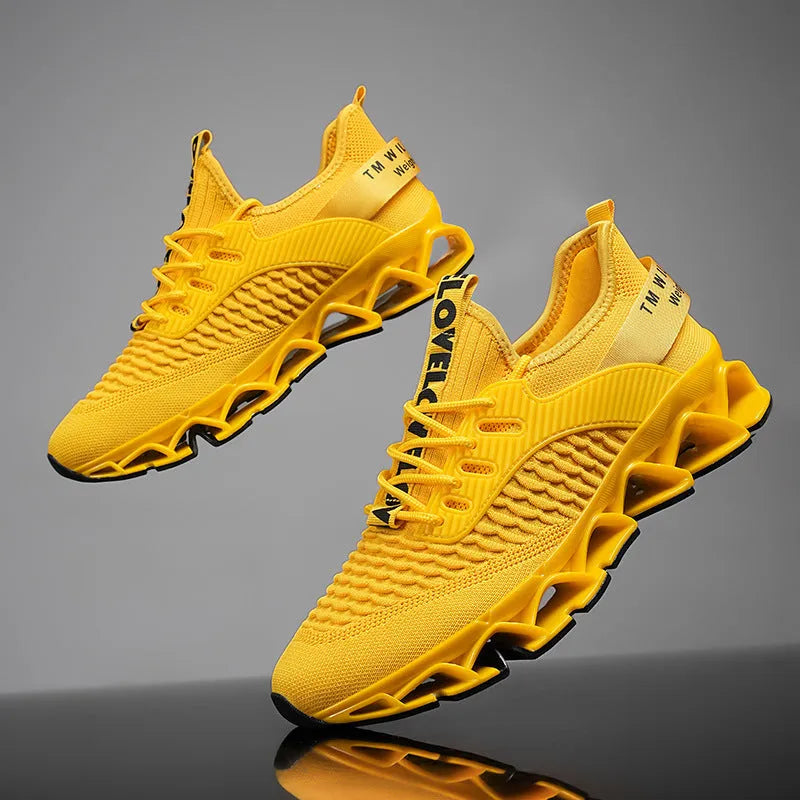 Blade Sports Mesh Casual Running Shoes in solid colour with rubber sole