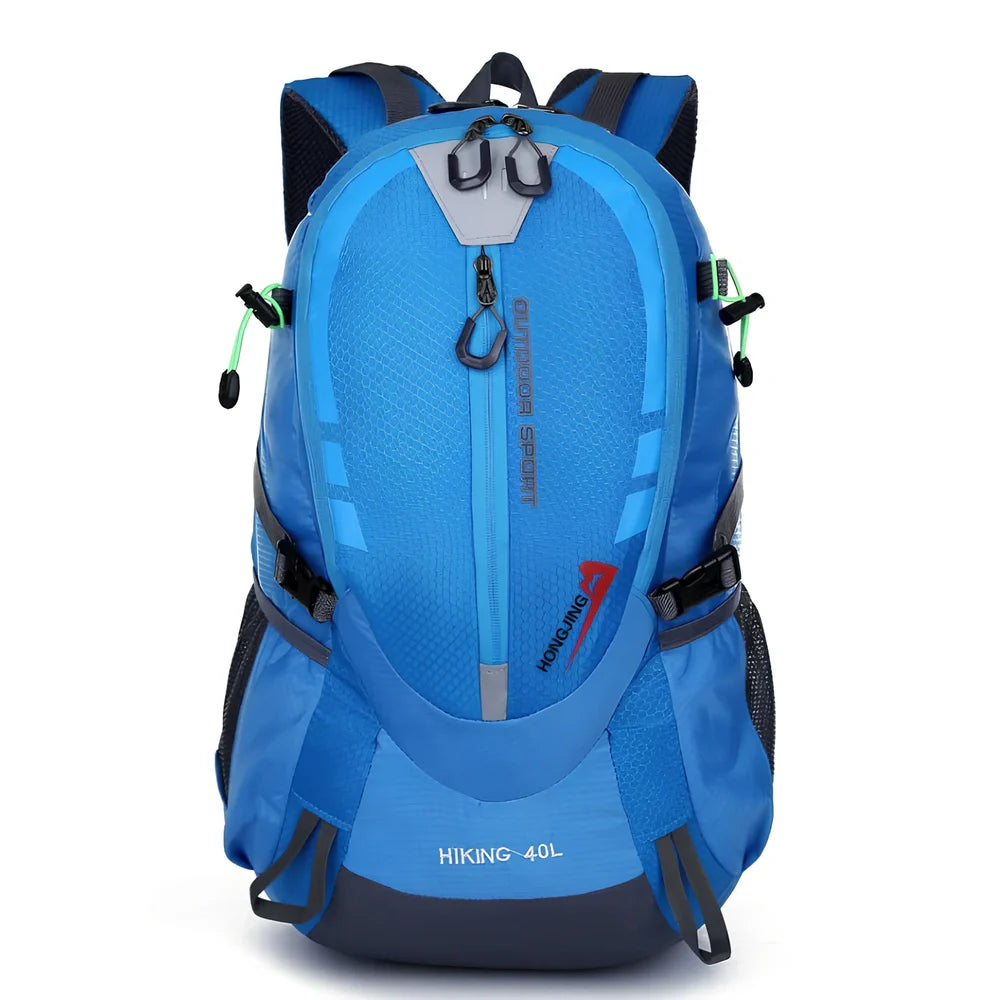 16-inch mountaineering backpack in multiple colours with double shoulder straps and open pocket