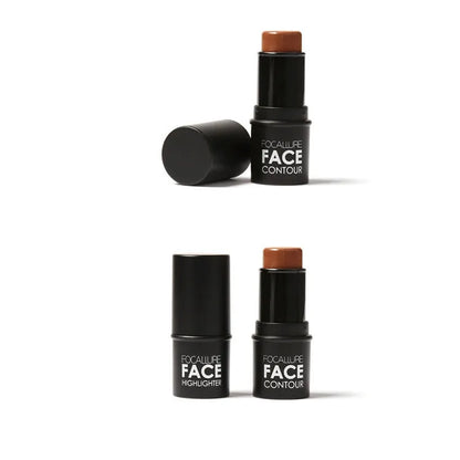 Powder face contour highlighter compact with four colour shade options for targeted facial highlighting