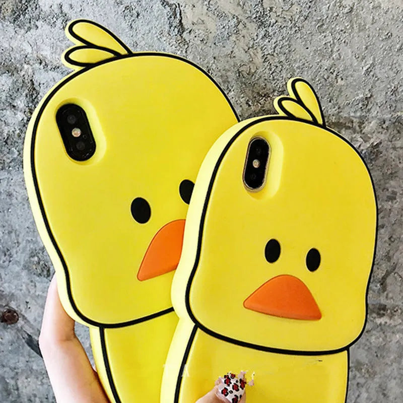 Green silicone iPhone case with animal cartoon design showing drop and waterproof protection features