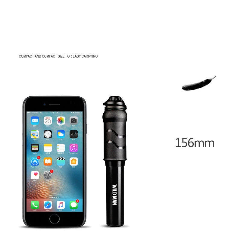 Premium high-pressure portable bicycle pump with built-in hose and versatile nozzle for mountain and road bikes