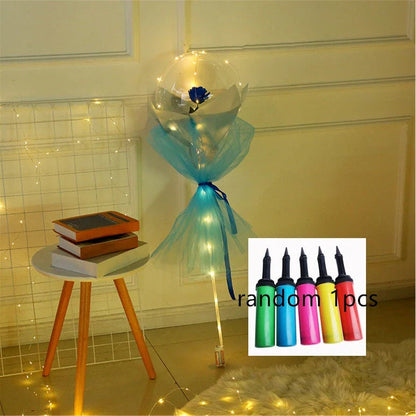 Enchanting LED-illuminated balloon bouquet with vibrant rose colors for any occasion