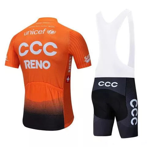 CCC Reno Sportswear Men's Shorts Bib Set with full-length zipper and elastic waist