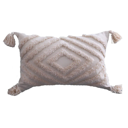 Moroccan geometric pattern cotton cushion cover showing envelope closure and 45x45cm dimensions