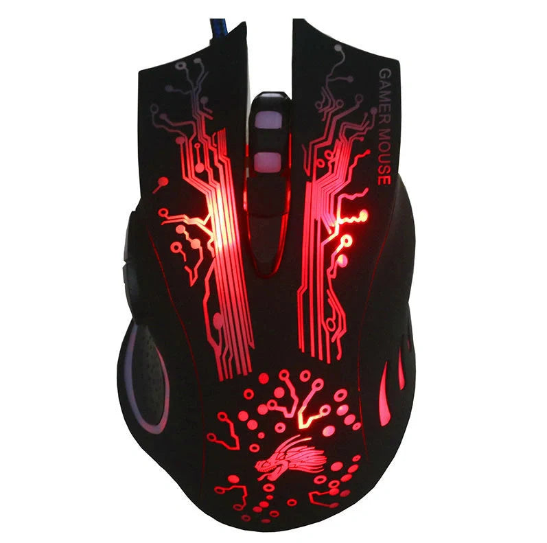 Precision Gaming Mouse with 7-Color LED Backlighting and 5500 DPI Optical Sensor for Immersive PC and Laptop Gaming