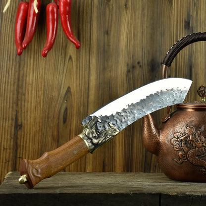 Hand forged lightweight slicing knife with rosewood handle and sharp 5Cr15Mov blade