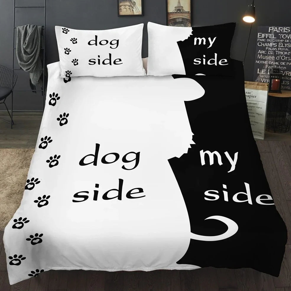 Three-piece geometric pattern bedding set with flower colour scheme and quilting construction