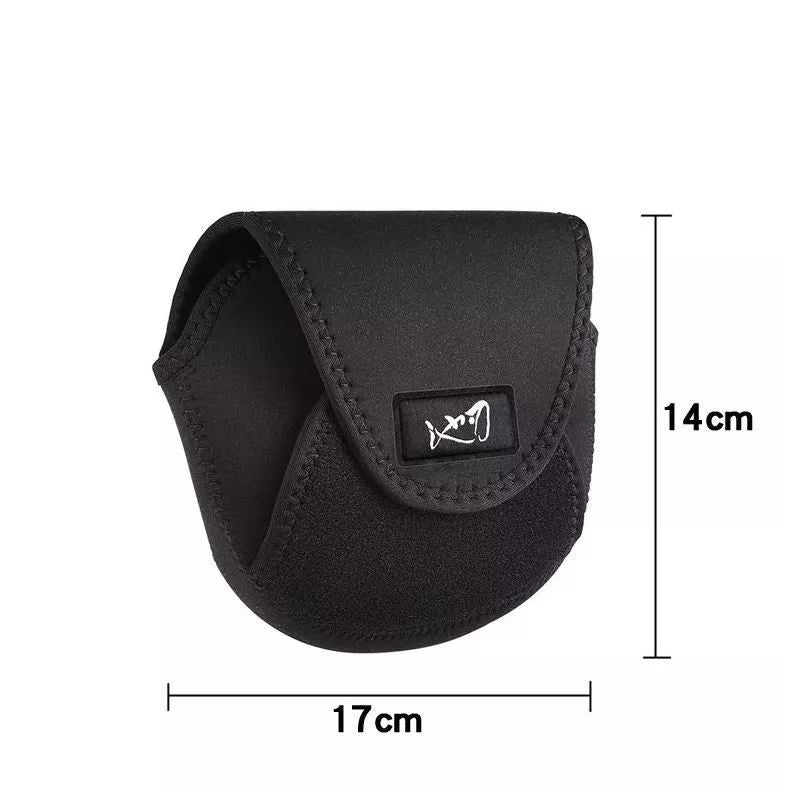 Black waterproof polymer fishing gear protective cover for universal wheel types