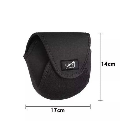 Black waterproof polymer fishing gear protective cover for universal wheel types