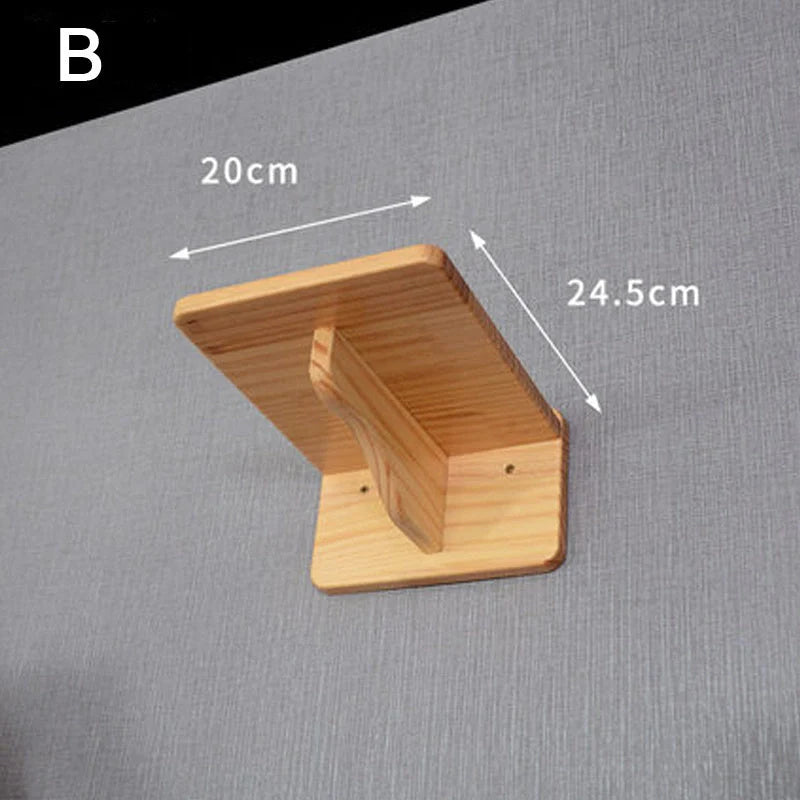 Solid wood wall-mounted cat jumping platform for pet climbing and lounging