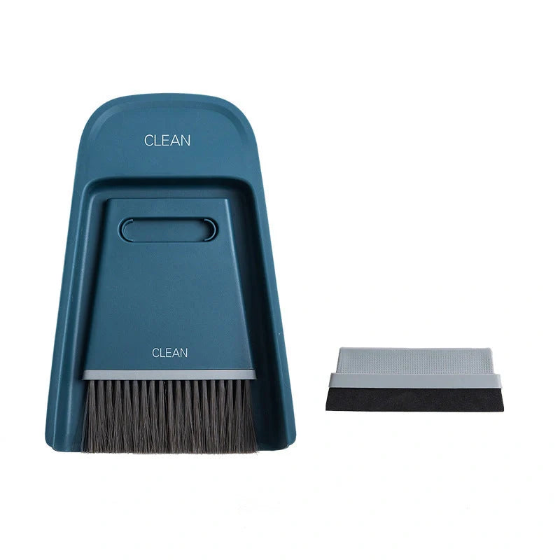 Mini Broom Dustpan Combination Set in yellow, blue, and grey for efficient kitchen cleanups
