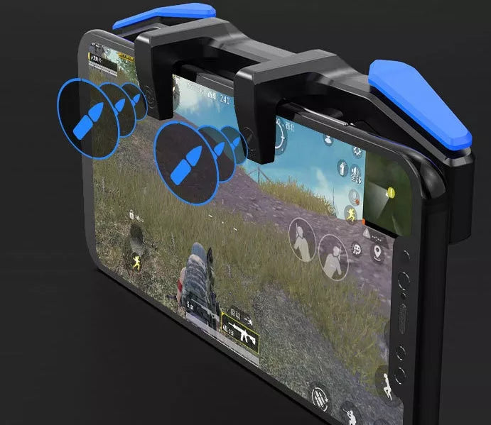 Black mobile game controller for smartphones with plug play for iOS and Android